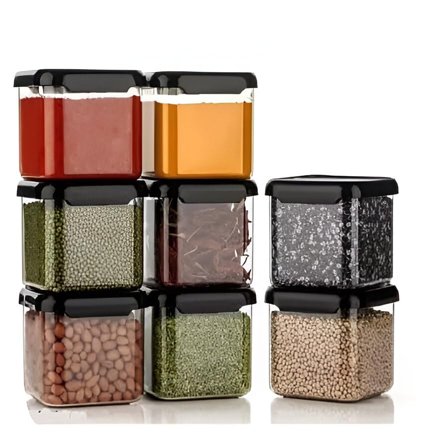 Elexac Cart Plastic Storage Jar & Container Set, pack of 6
