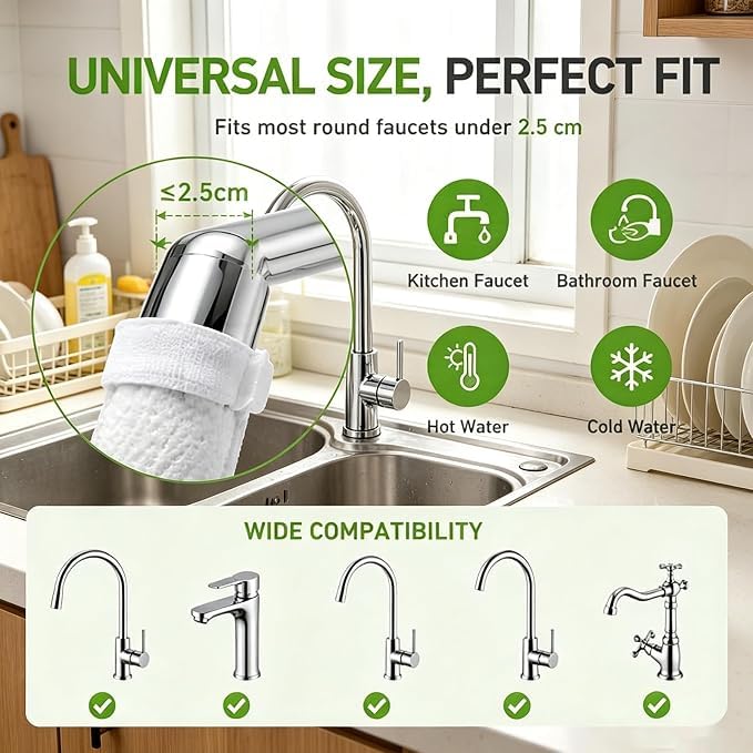 Sink Faucet Water Filter Cotton Pads with Cable Tie-  20 pieces pack