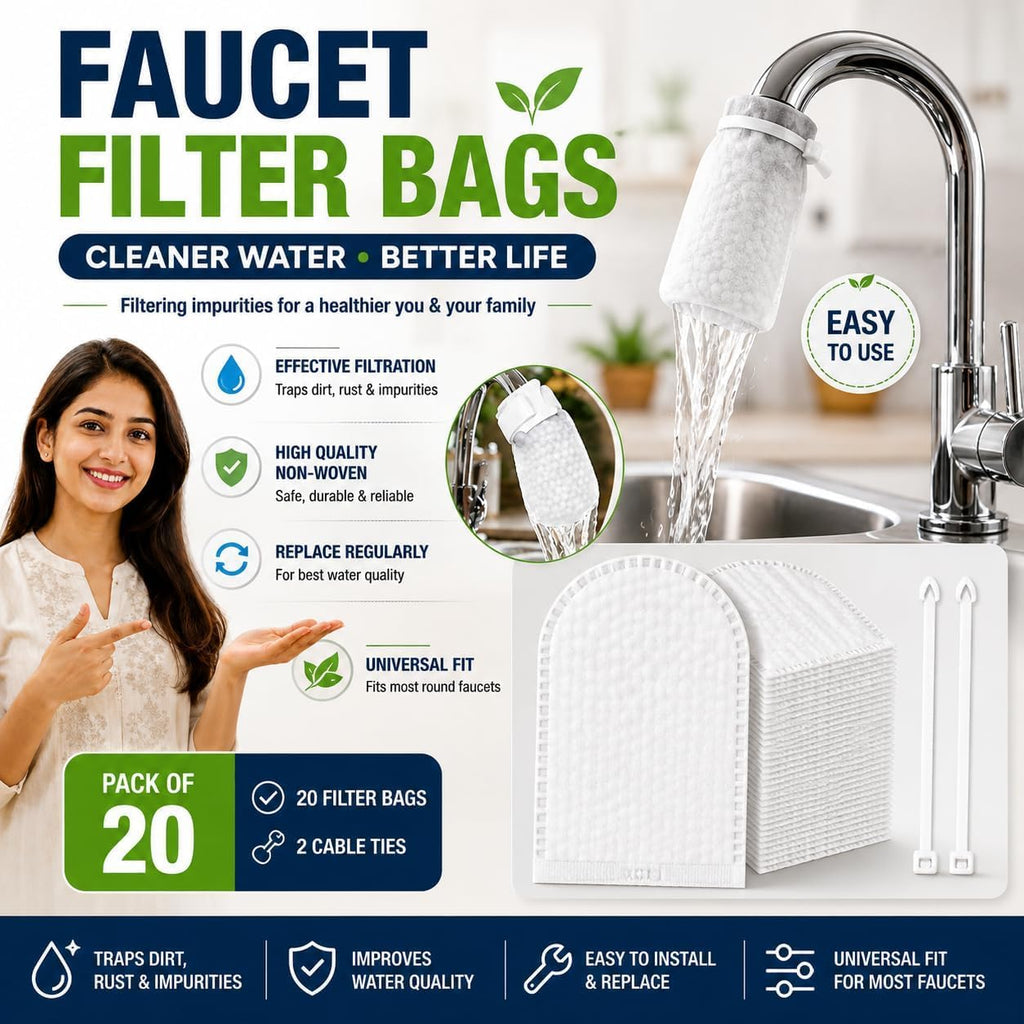Sink Faucet Water Filter Cotton Pads with Cable Tie-  20 pieces pack