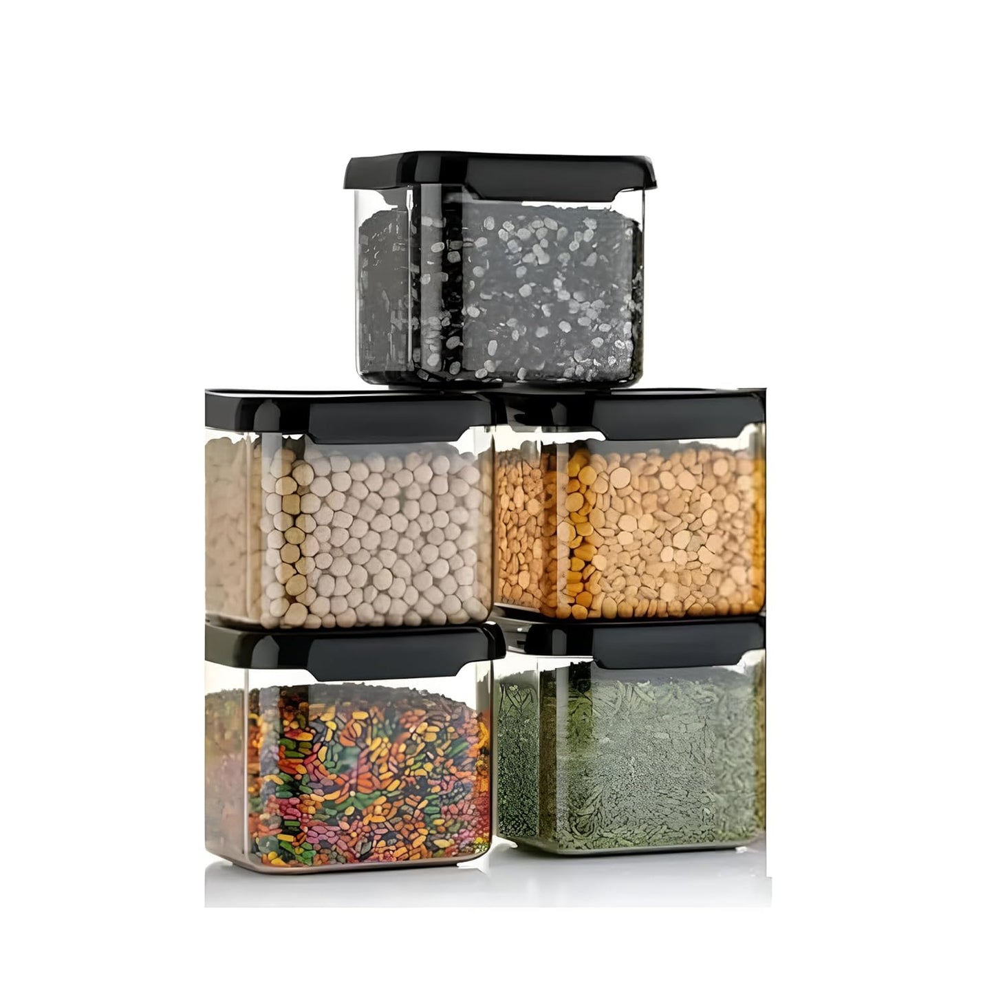 Elexac Cart Plastic Storage Jar & Container Set, pack of 6