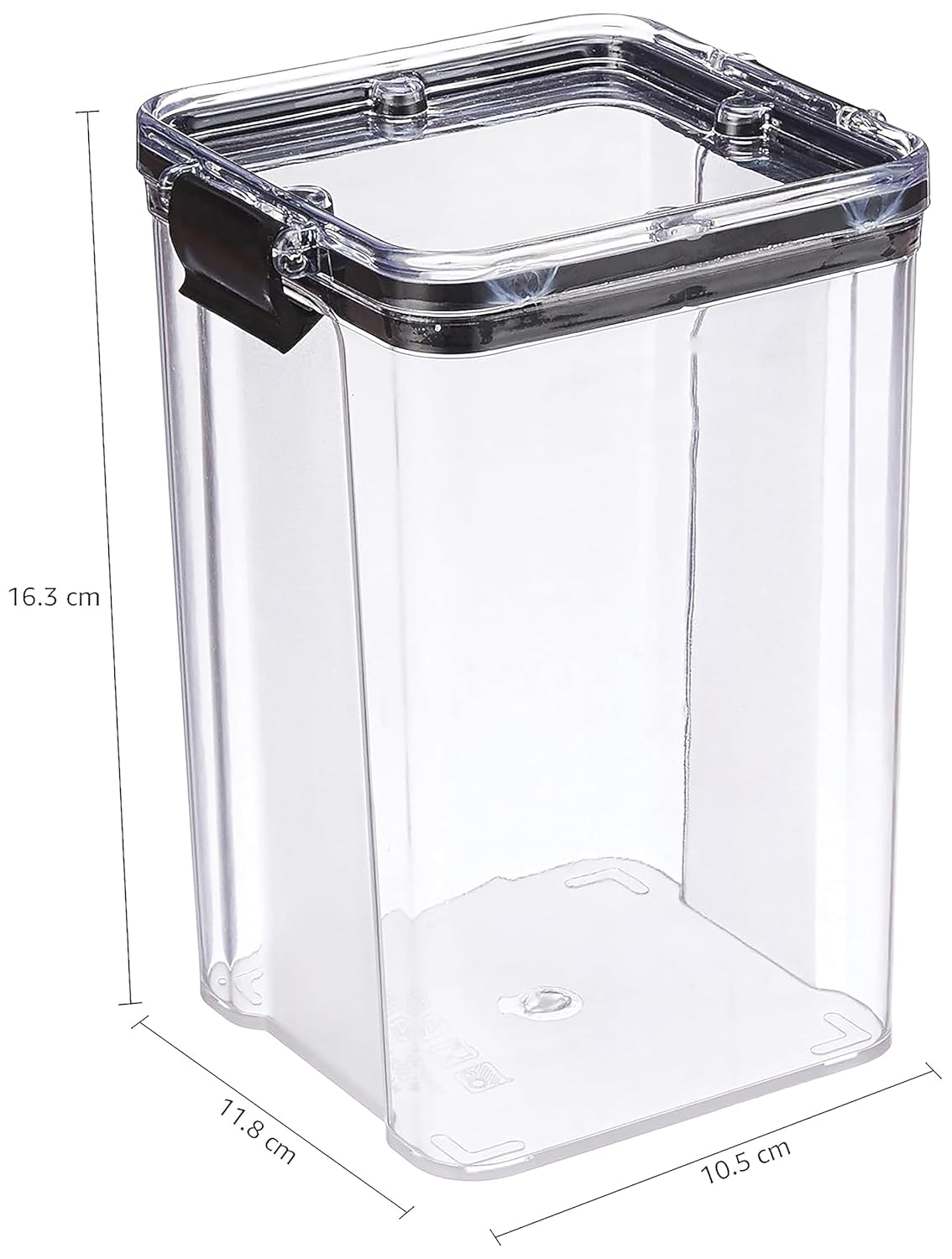 Elexa Cart Plastic Air Tight BPA Free Containers For Kitchen Storage Set, Storage Jar Food & Multipurpose Pantry Oraginzer,1100 ML Set of 6, Black
