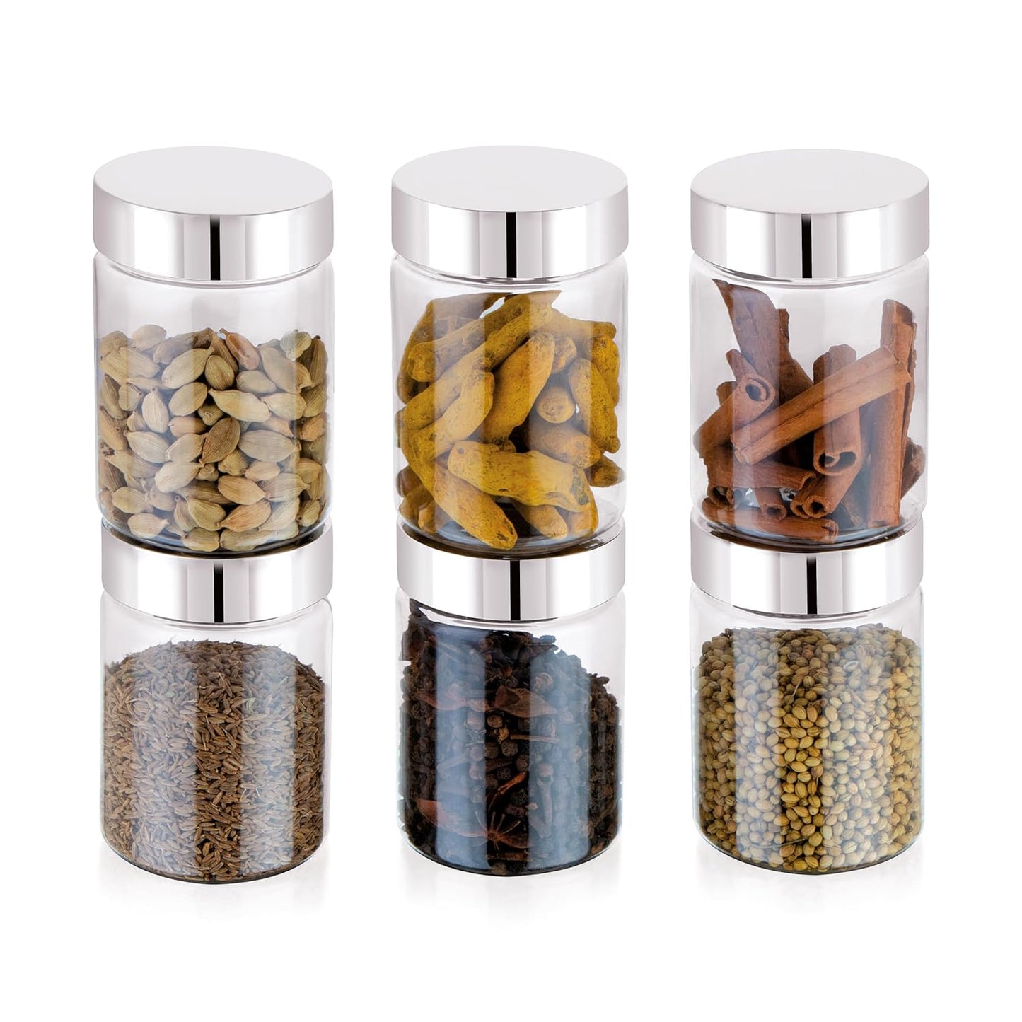 ElexeCart Airtight Kitchen Storage Containers Set with Spoon – BPA-Free Stackable Multipurpose Jars