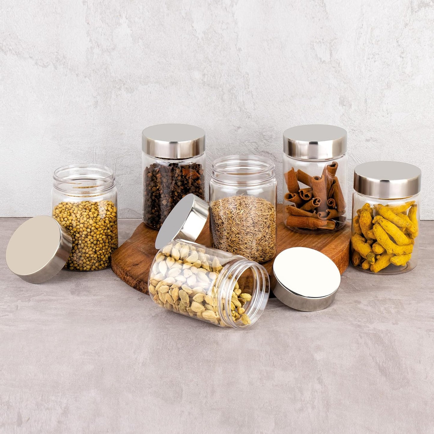 ElexeCart Airtight Kitchen Storage Containers Set with Spoon – BPA-Free Stackable Multipurpose Jars