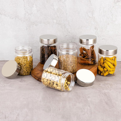 ElexeCart Airtight Kitchen Storage Containers Set with Spoon – BPA-Free Stackable Multipurpose Jars