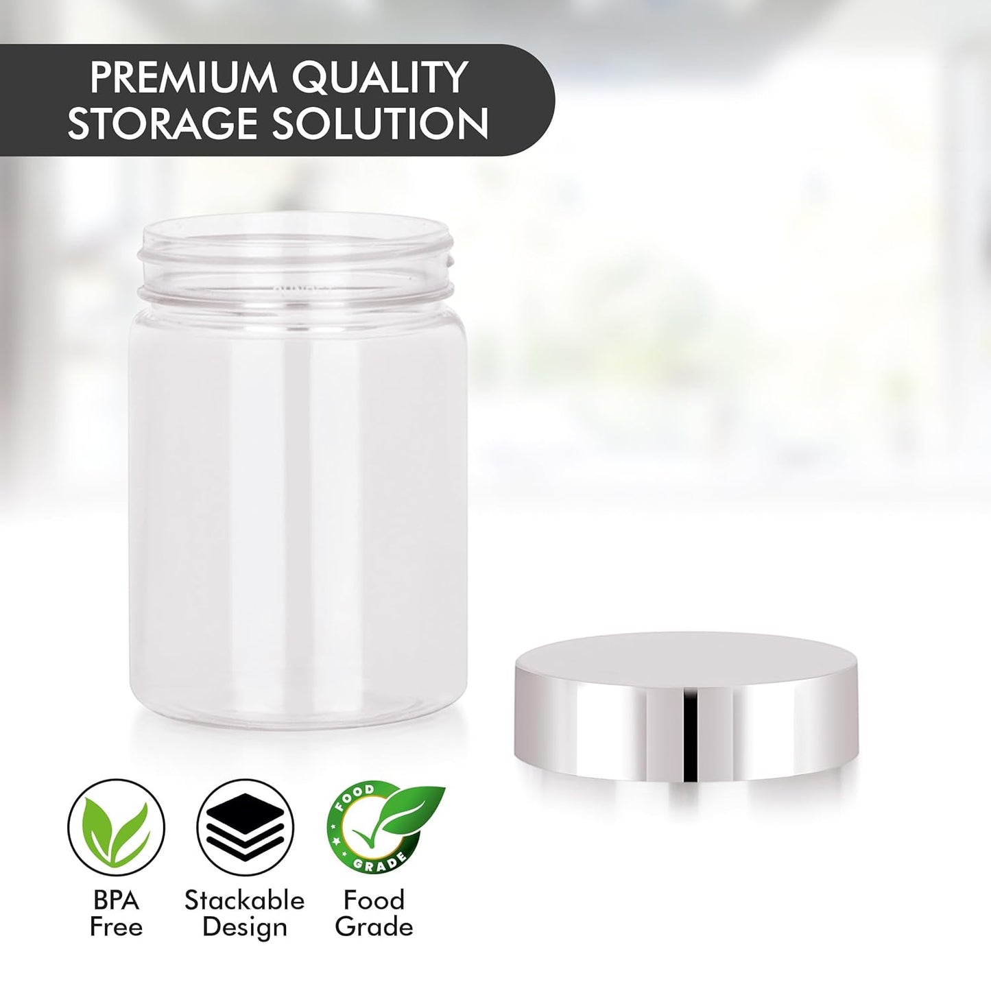 ElexeCart Airtight Kitchen Storage Containers Set with Spoon – BPA-Free Stackable Multipurpose Jars