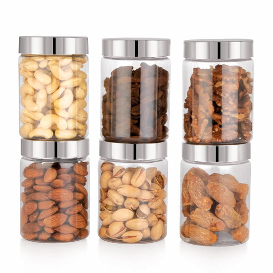 ElexeCart Airtight Kitchen Storage Containers Set with Spoon – BPA-Free Stackable Multipurpose Jars