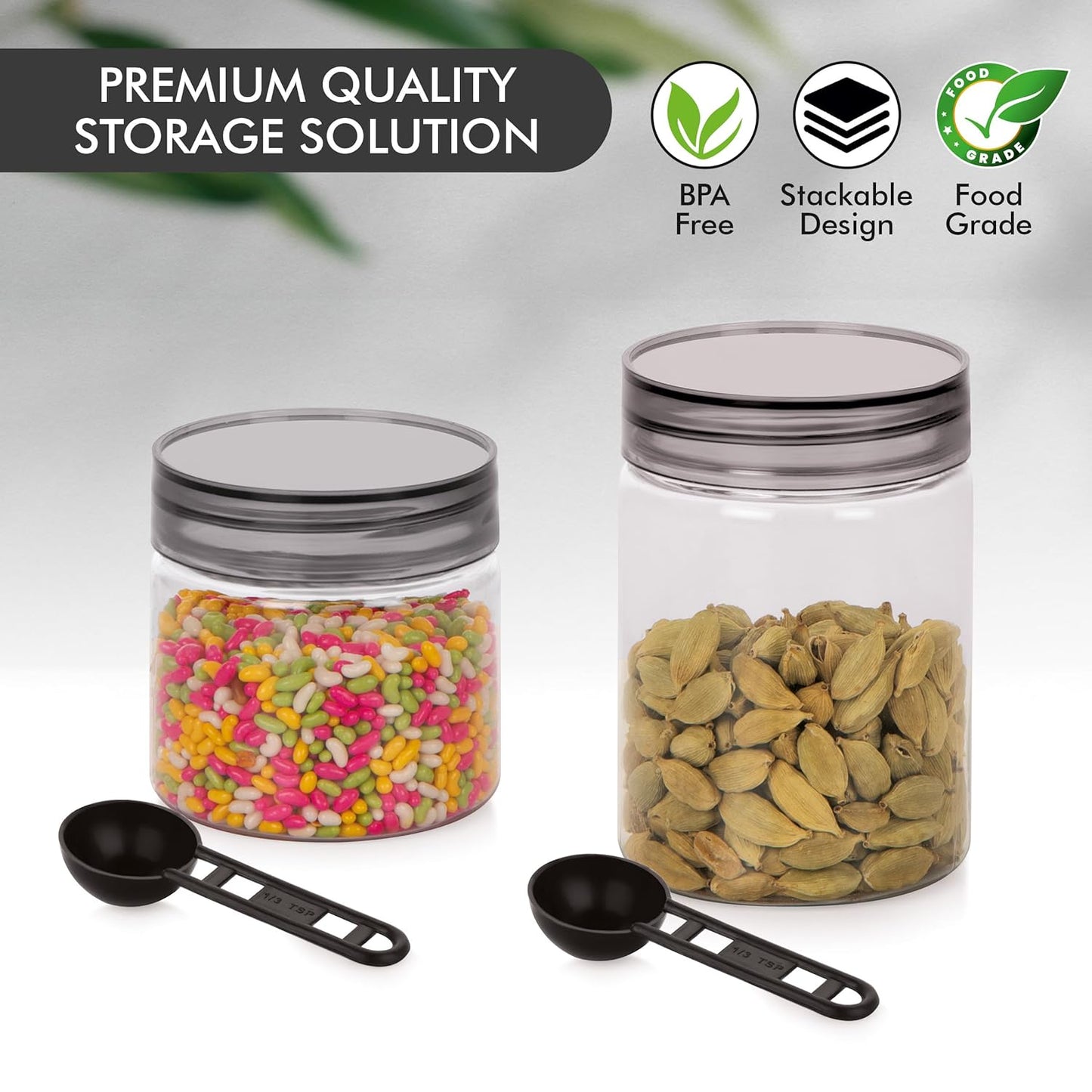 ElexaCart Airtight Kitchen Storage Containers Set – BPA-Free Stackable Pantry Jars for Kitchen Organization