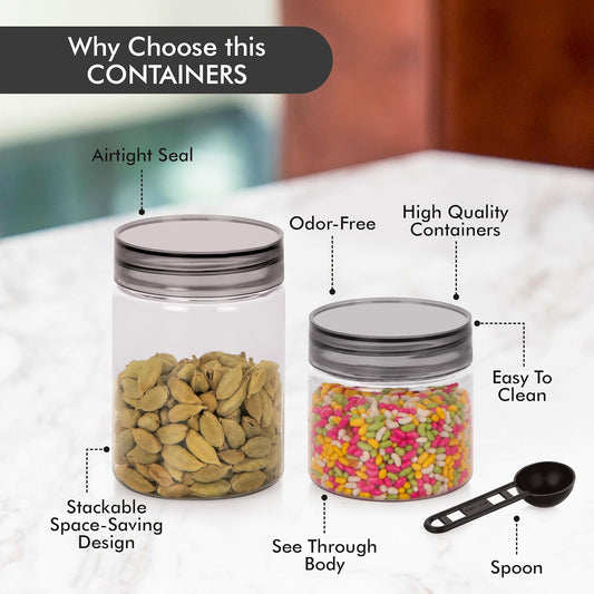 ElexaCart Airtight Kitchen Storage Containers Set – BPA-Free Stackable Pantry Jars for Kitchen Organization